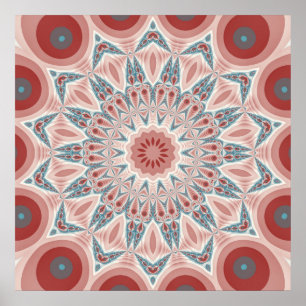 Streckande modern Kaleidoscope Mandala Fractal Art Poster