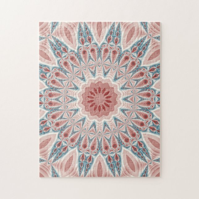 Streckande modern Kaleidoscope Mandala Fractal Art Pussel (Vertikal)