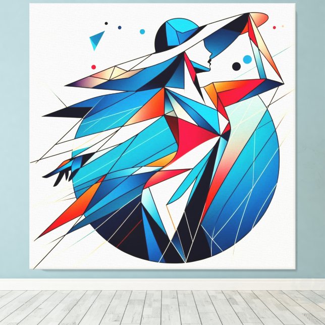 Streckande visuell teckning nr 15 canvastryck (Insitu (trägolv))