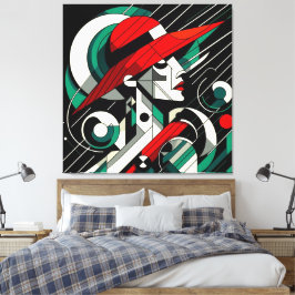 Streckande visuell teckning nr 4 canvastryck