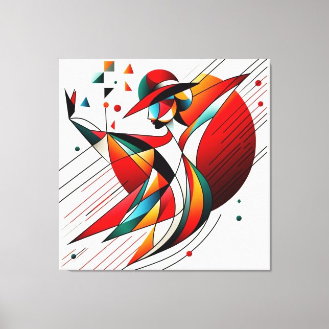 Streckande visuell teckning nr 7 canvastryck (Framsida)