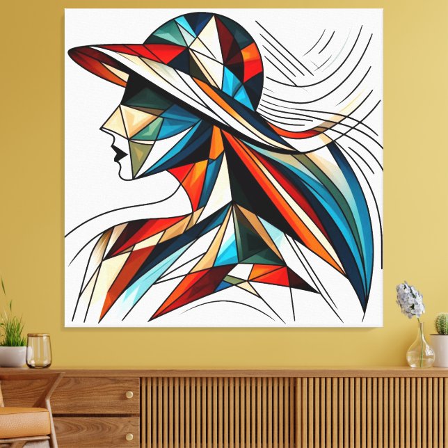 Streckande visuell teckning nr 8 canvastryck (Insitu (Vardagsrum))