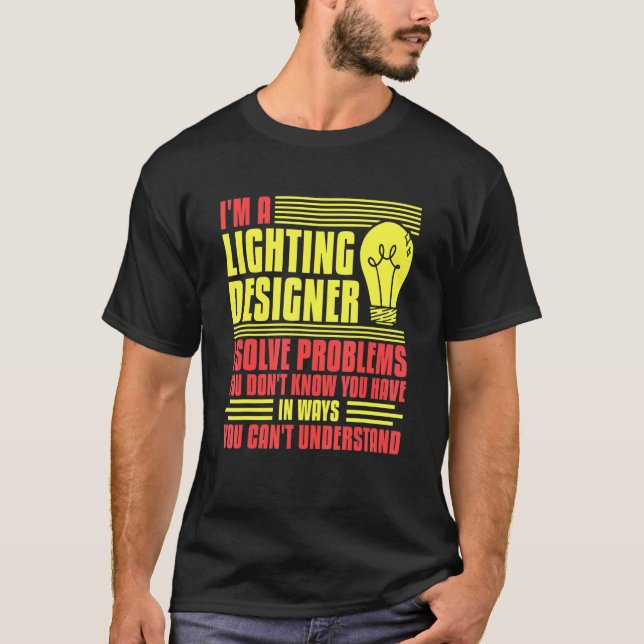 Streckbelysningsdesigners teaterljuscitattecken t shirt (Framsida)