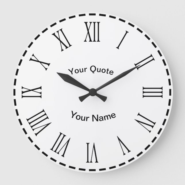 Streckcirkel med romerska siffror som utstrålas stor klocka (Framsida)