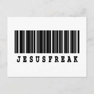 streckkodskonstruktion för jesus freak vykort