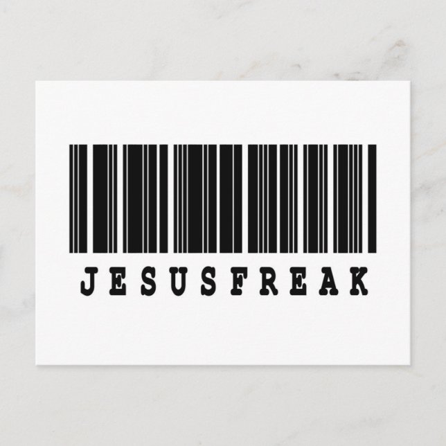 streckkodskonstruktion för jesus freak vykort (Framsida)