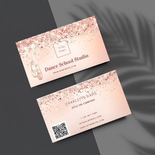 Streckstudion ro guld rosa glitter visitkort
