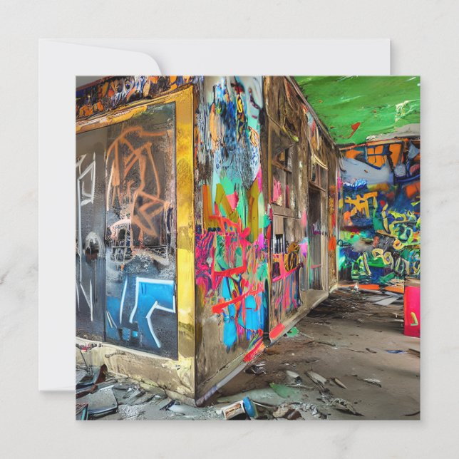 Street Art Abandoned Byggnad (Framsida)