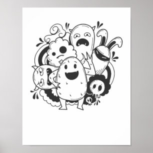 Street Art Figuren Kunst Graffiti Stil Poster