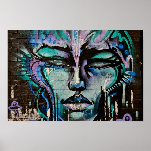 Street Art Graffiti Digbeth Birmingham UK Poster (Framsidan)