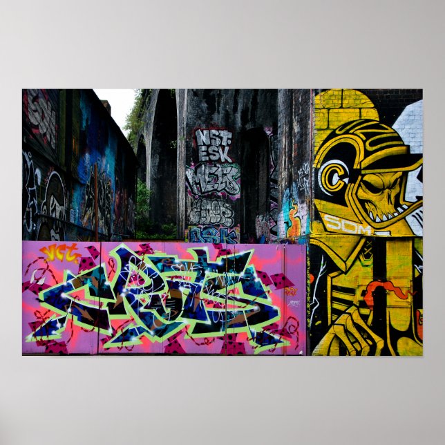 Street Art Graffiti Digbeth Birmingham UK Poster (Framsidan)