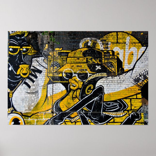 Street Art Graffiti Digbeth Birmingham UK Poster (Framsidan)