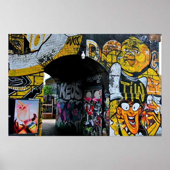 Street Art Graffiti Digbeth Birmingham UK Poster (Framsidan)