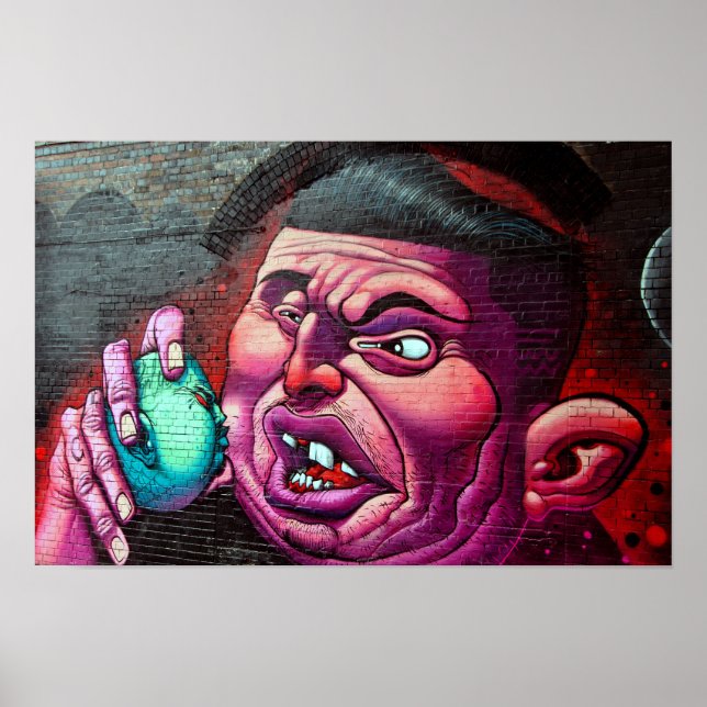 Street Art Graffiti Digbeth Birmingham UK Poster (Framsidan)