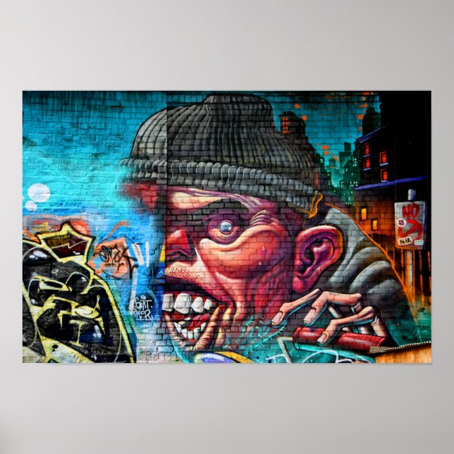 Street Art Graffiti Digbeth Birmingham UK Poster (Framsidan)