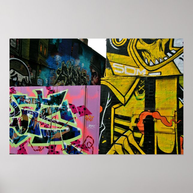 Street Art Graffiti Digbeth Birmingham UK Poster (Framsidan)