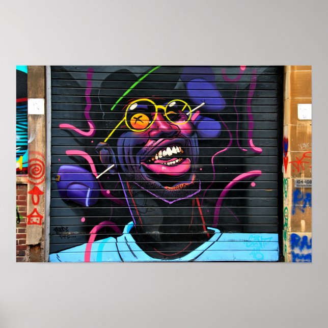 Street Art Graffiti Digbeth Birmingham UK Poster (Framsidan)