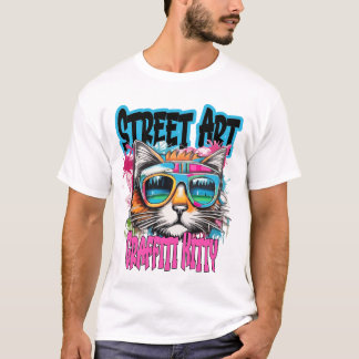 Street Art Graffiti Kitty 1 T Shirt