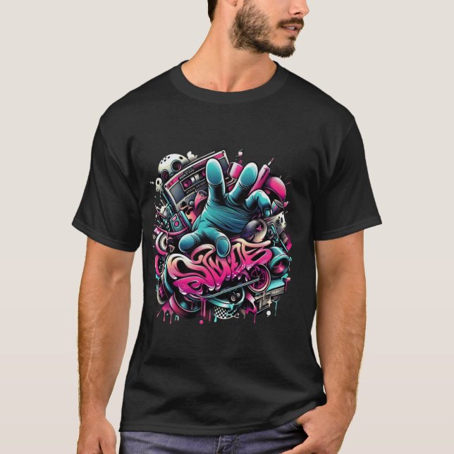 Street Art Graffiti T-Shirt (Framsida)