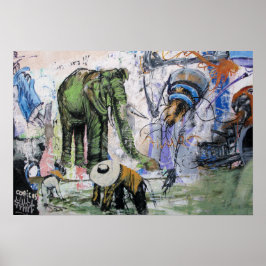 Street Art of Las Palmas Elephant Poster