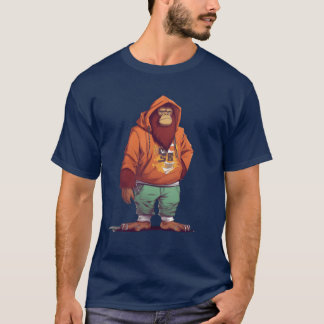 Street Art Orangutan Urban Rap Street Monkey girl T Shirt
