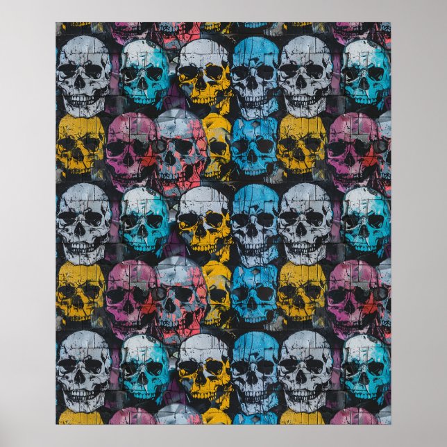 Street Art Skull Poster Design A29 (Framsidan)