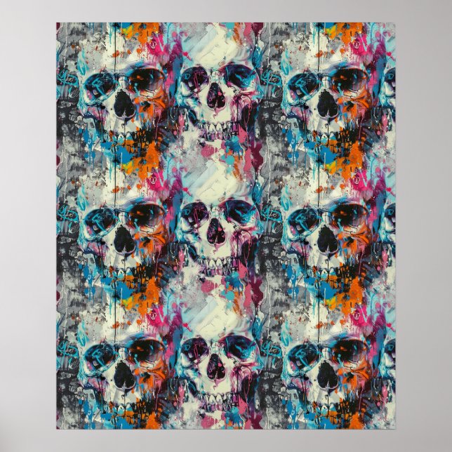 Street Art Skull Poster Design A32 (Framsidan)