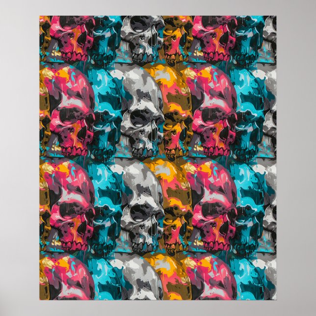 Street Art Skull Poster Design A36 (Framsidan)