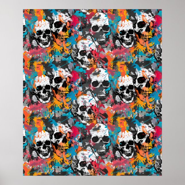 Street Art Skull Poster Design A38 (Framsidan)