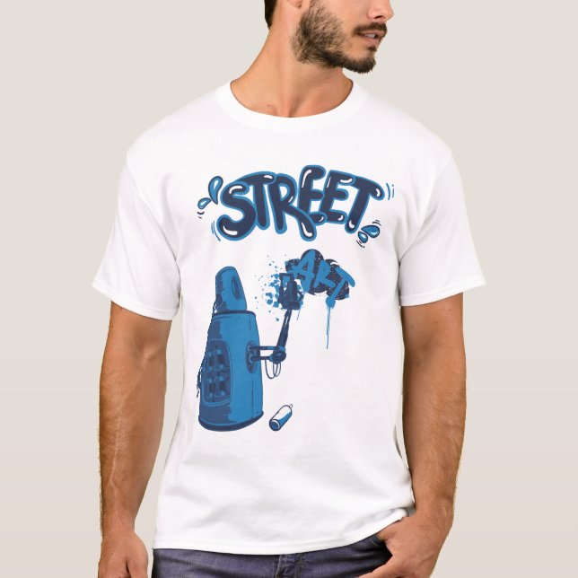 Street Art Spray Flaska T Shirt (Framsida)