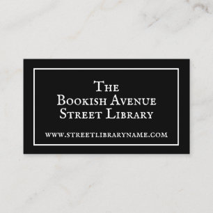 Street Bibliotek Black White Visitkort