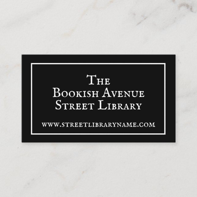 Street Bibliotek Black White Visitkort (Framsida)