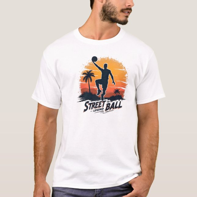 Street Boll Legend | Basketball Sunset T-Shirt (Framsida)