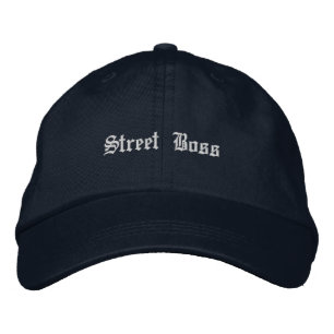 Street Boss Justerbar Elegant-Mössa Snygg Marinblå Broderad Keps