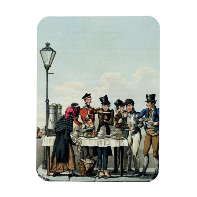 Street Breakfast graved by G.Hunt, 1825 (engravi) Magnet (Vertikal)