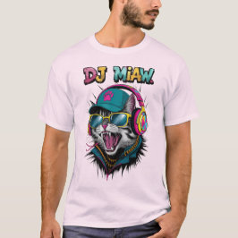 Street Cat DJ Attitude – Bold Streetwear Art T Shirt