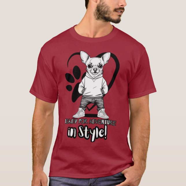 Street Chic Chihuahua: Tiny Trendsetter T Shirt (Framsida)