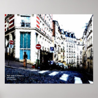 Street Corner in Montmartre, Paris, Frankrike Poster
