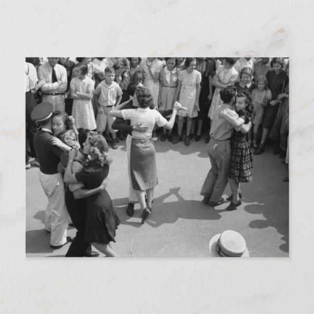 Street Dance, Crowley, Louisiana, 1930-talet Vykort (Framsida)