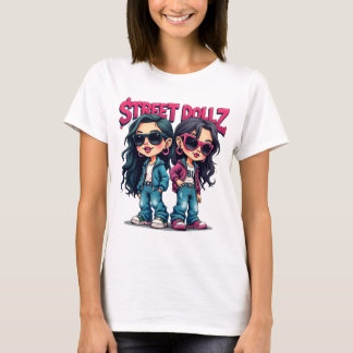 Street Dollz Baddie Girls Tecknad Graffiti Tee
