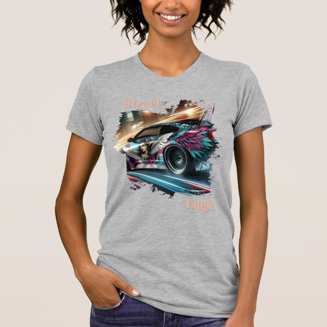 STREET EAGLE Damdriftskjorta — Neon  T Shirt (Framsida)