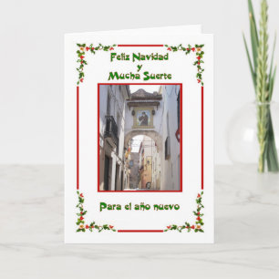 Street Feliz Navidad Spansk jul Helgkort