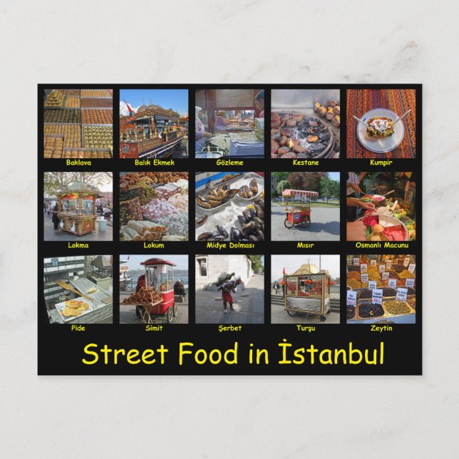 Street Food in İstanbul Vykort (Framsida)