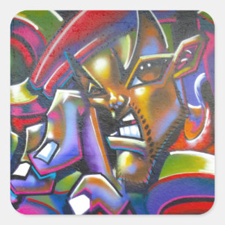 Street Graffiti Fyrkantigt Klistermärke