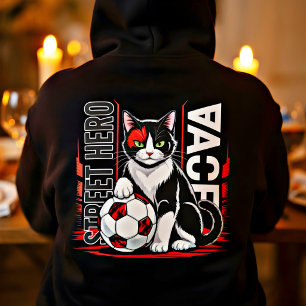 Street Hero Fotbollskatt – Rolig Present för Kattä T Shirt