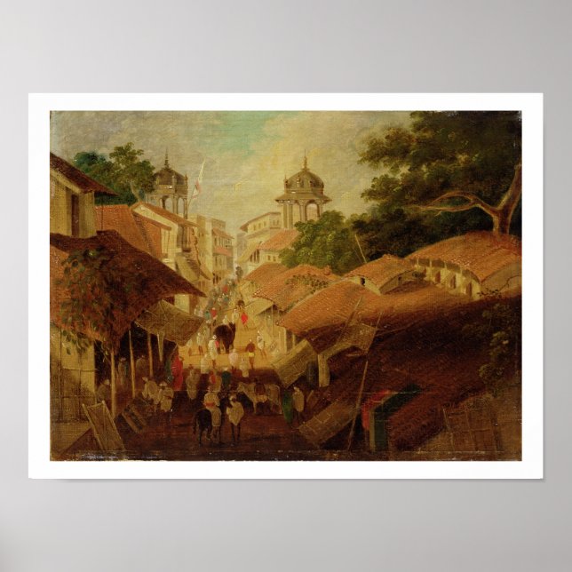 Street in Patna, c.1825 (oil on canvas) Poster (Framsidan)