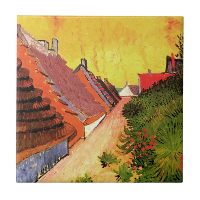 Street in Saintes Maries by Vincent van Gogh Kakelplatta (Framsidan)