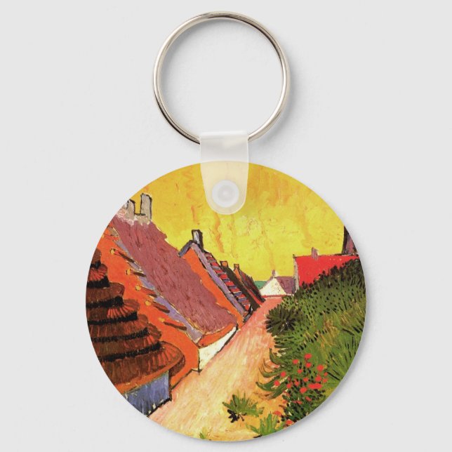 Street in Saintes Maries by Vincent van Gogh Nyckelring (Framsida)