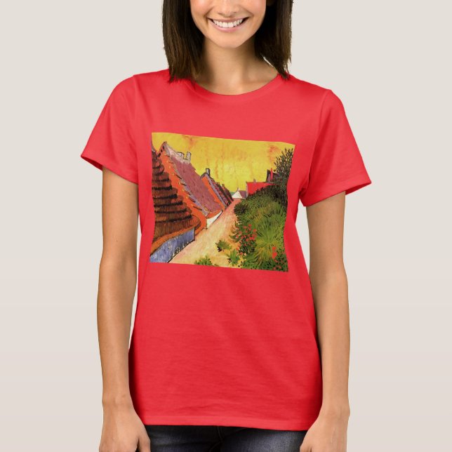 Street in Saintes Maries by Vincent van Gogh T Shirt (Framsida)
