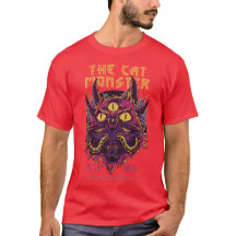 Street Kung The Cat Monster avslappnad red T-Shirt
